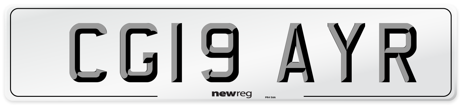 CG19 AYR Number Plate from New Reg